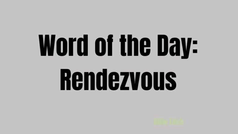 Word of the Day: Rendezvous